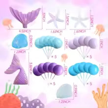 26PC Mermaid Cake Decorating Set - Purple