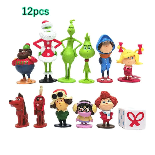 12Pc How the Grinch Stole Christmas Figurines