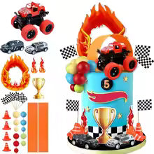Truck and Race Car Theme Cake Topper