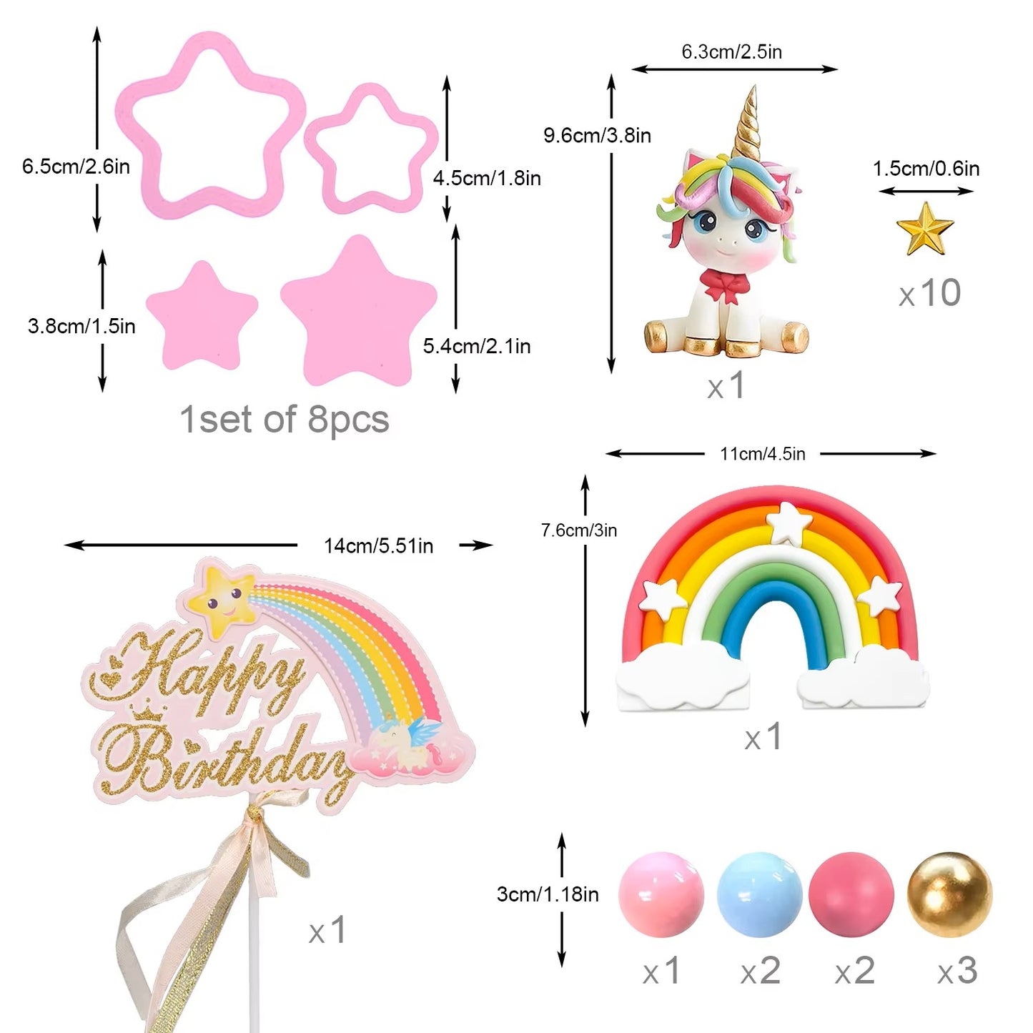 Rainbow Unicorn Cake Decorating Kit