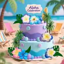 42pc Hawaiian Theme Cake Decorating Kit
