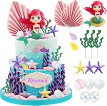 16PCS Mermaid Cake Decorating Kit