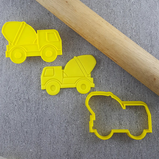 Custom Cookie Cutter - Cement Truck Cutter and Embosser Set.