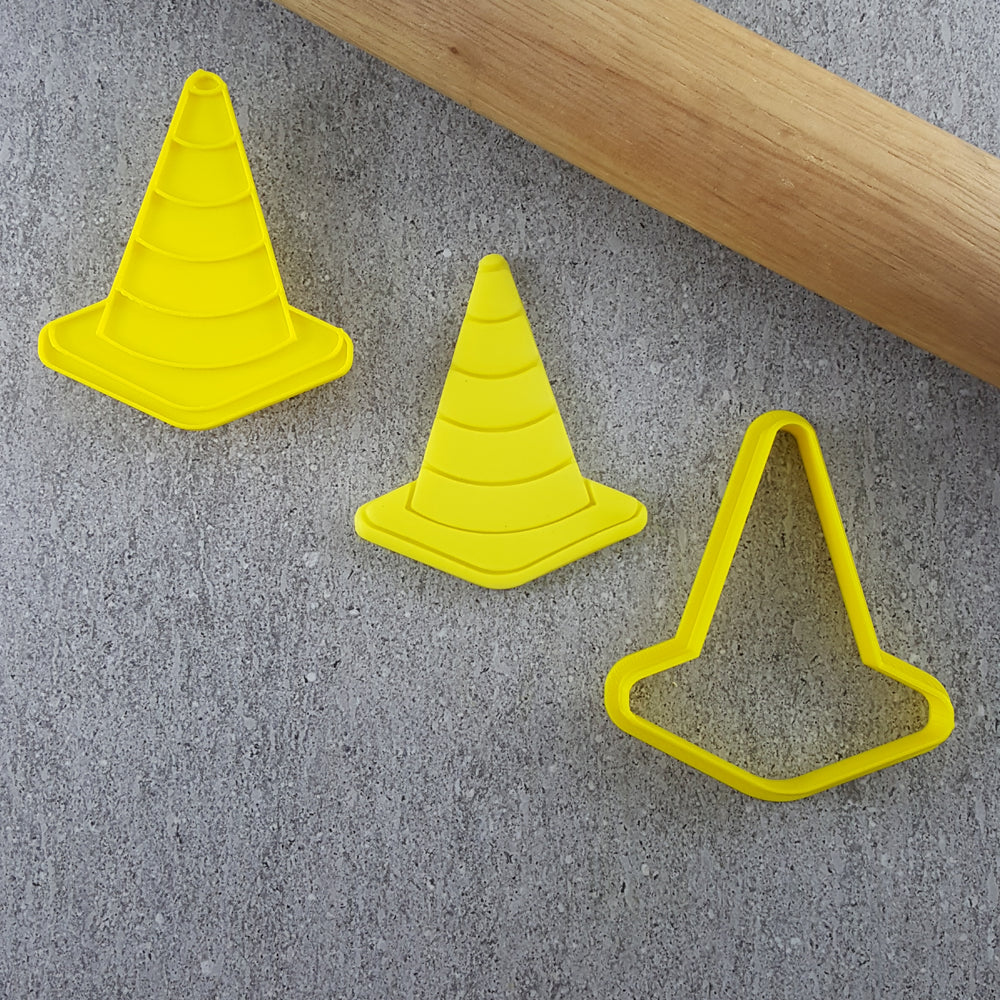 Custom Cookie Cutter - Traffic Cone Cutter and Embosser Set.