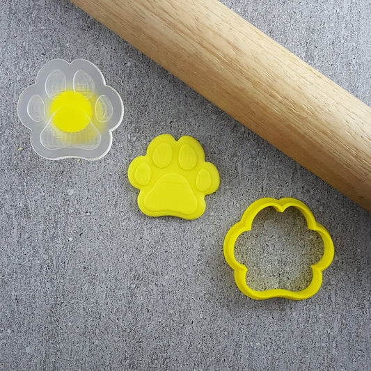 Custom Cookie Cutter Small Paw Debosser and Cutter Set.