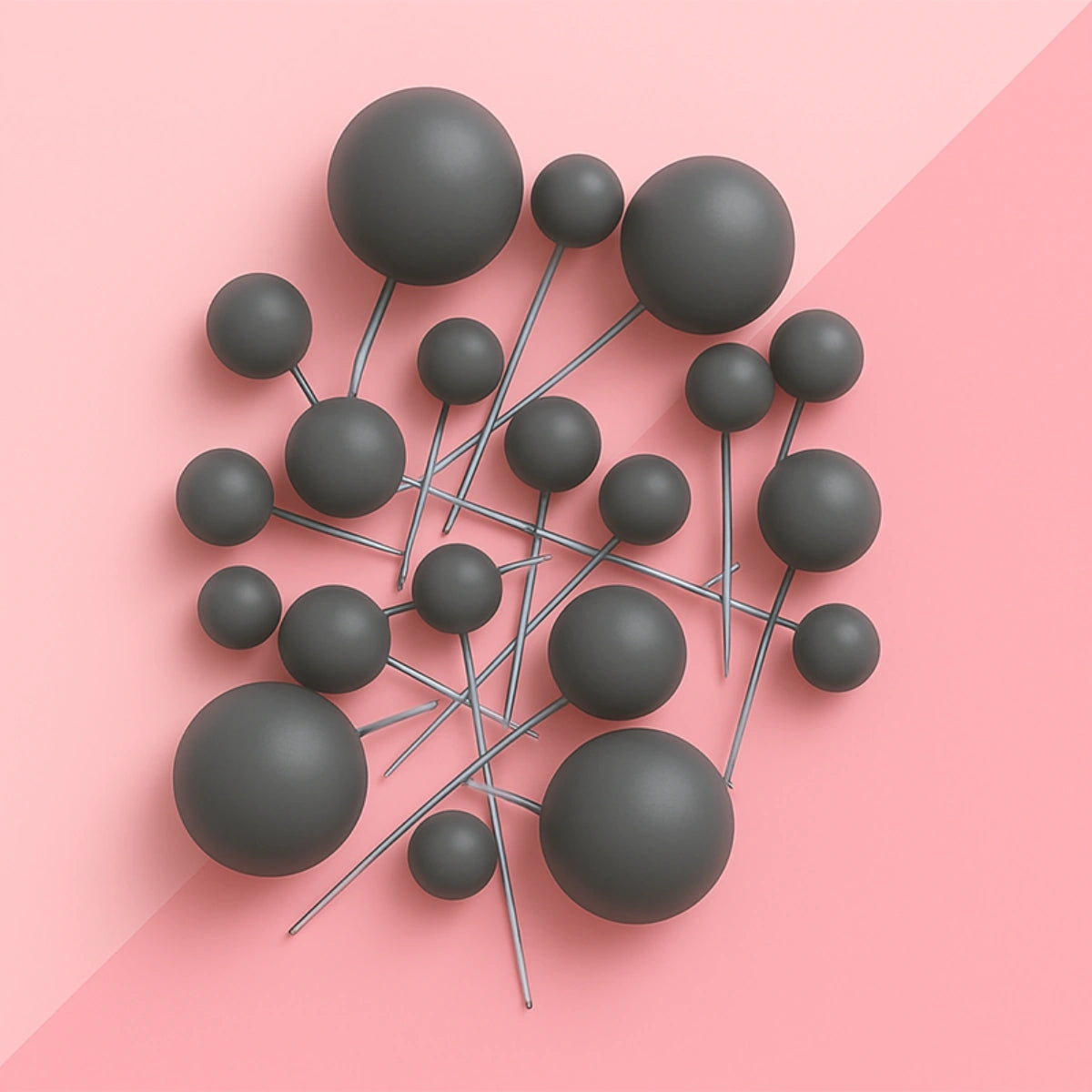 Iconic - Slate Grey - Matte Ball Toppers - 20PCS