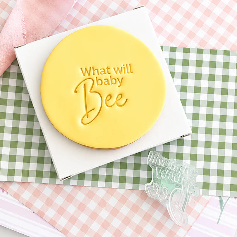 Custom Cookie Cutters - (SweetP) - What Will Baby Bee - Text