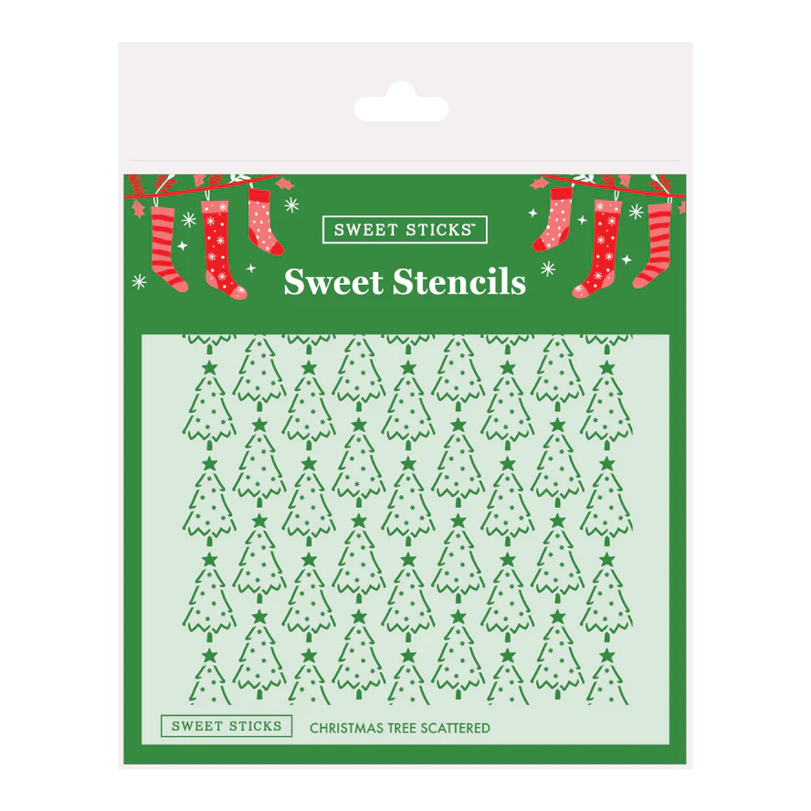 Sweet Sticks Stencil - Christmas Tree Scattered.