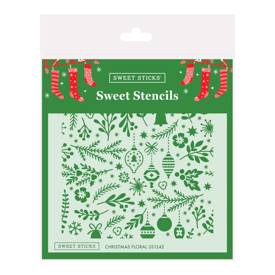 Sweet Sticks Stencil - Christmas Floral.