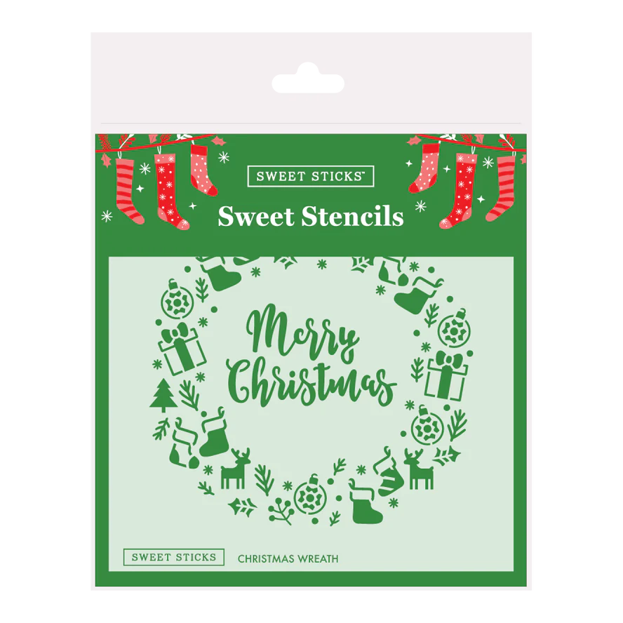 Sweet Sticks Stencil - Christmas Wreath.