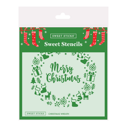 Sweet Sticks Stencil - Christmas Wreath.