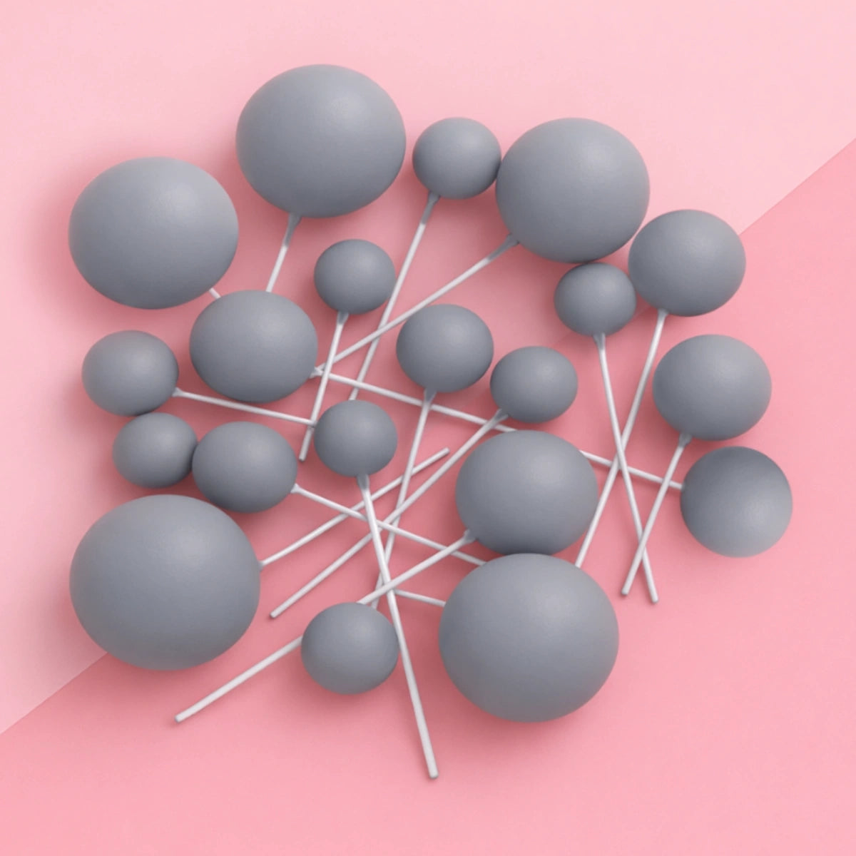 Iconic - Stone Grey - Matte Ball Toppers - 20PCS