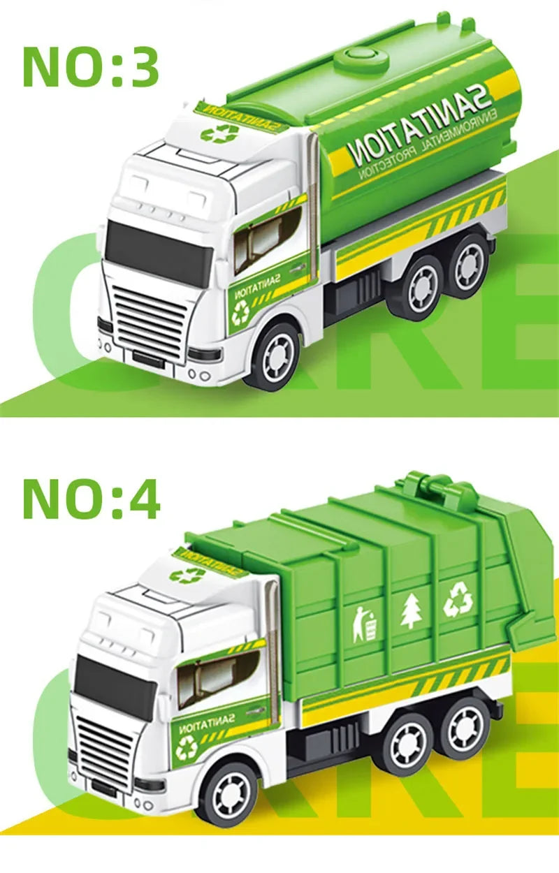 Garbage / Rubbish Truck Toy Set of 4
