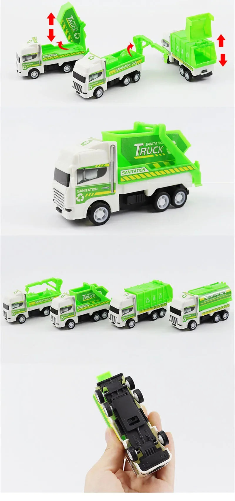 Garbage / Rubbish Truck Toy Set of 4