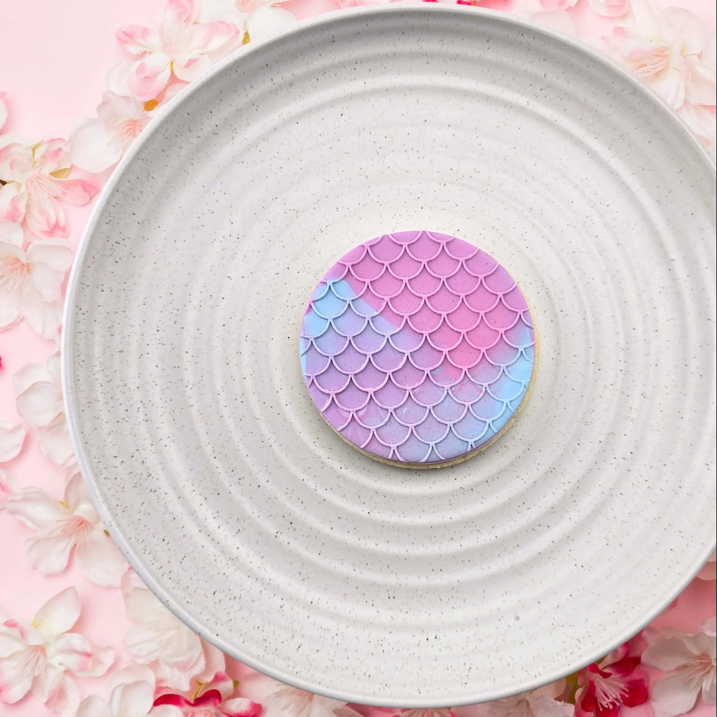 Custom Cookie Cutters -  Scales Pattern Plate Debosser.