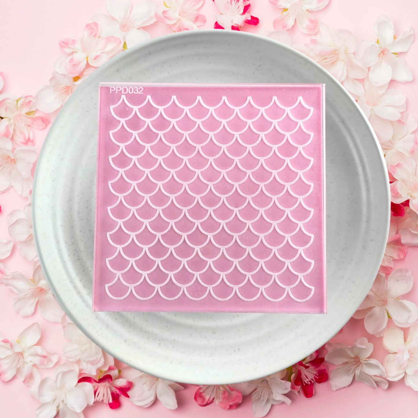 Custom Cookie Cutters -  Scales Pattern Plate Debosser.