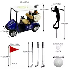 11Pc Golf Theme Cake Decorating Kit - Blue Golf Cart