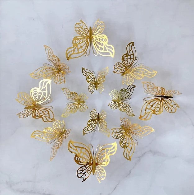 Gold A Butterflies - 12PC