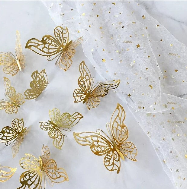 Gold A Butterflies - 12PC