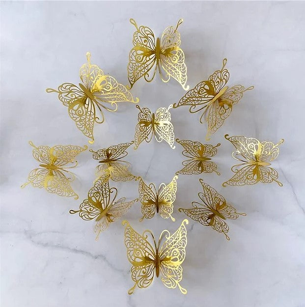 Gold A Butterflies - 12PC