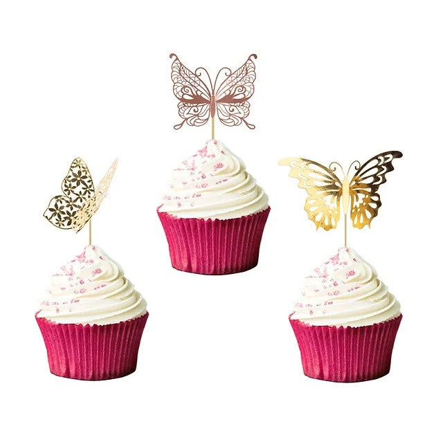 Gold A Butterflies - 12PC