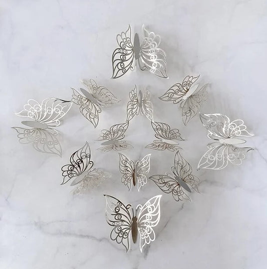 Silver C Butterflies - 12PC