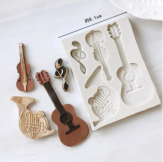 Silicone Mould - Musical Instruments and Music Note - S370