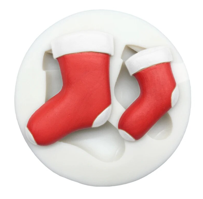 Silicone Mould - 2pc Christmas Stocking - S582