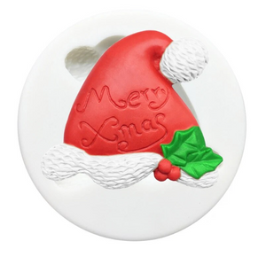 Silicone Mould - Christmas Hat (Merry Xmas) - S583