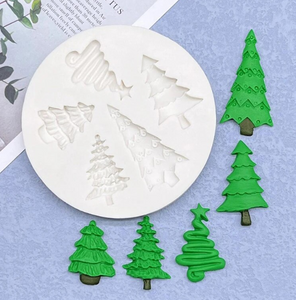 Silicone Mould - 5PC Assorted Christmas Trees - S586