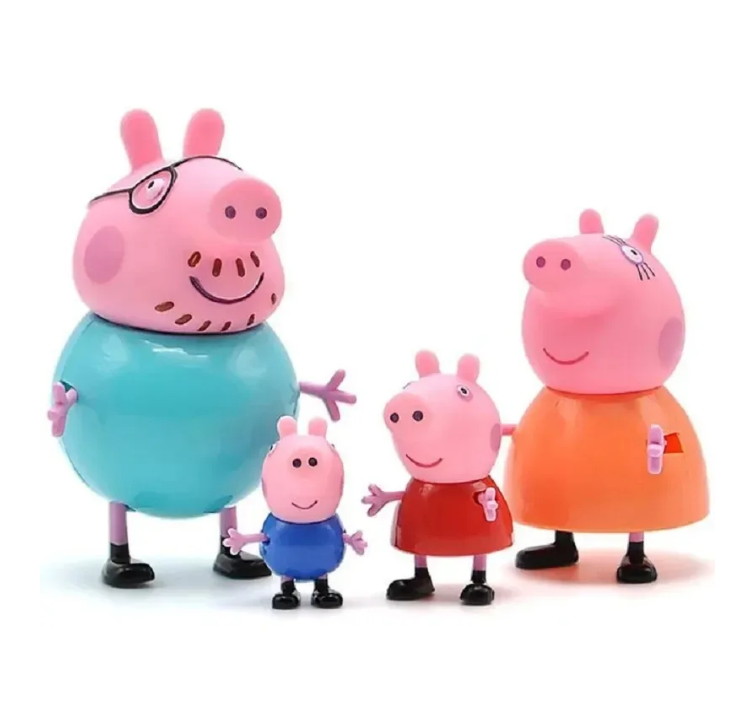 4pc Peppa Pig Family Figurine Set