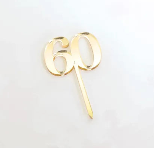 Cake Craft Single Cupcake / Mini Acrylic Topper  - 60 - Assorted Colours