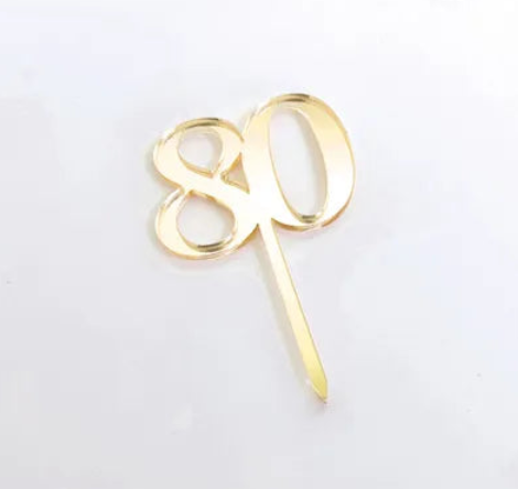 Cake Craft Single Cupcake / Mini Acrylic Topper  - 80 - Assorted Colours