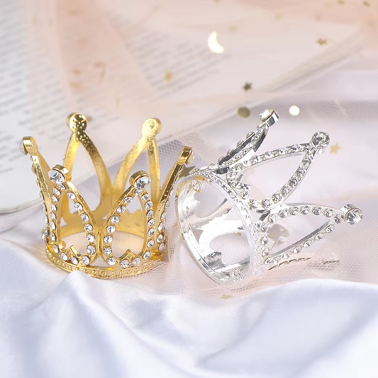 Mini Crown Cake Topper - Silver/Gold