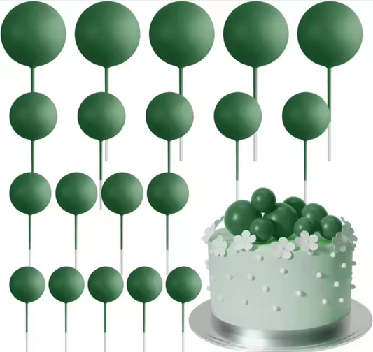 5PC Ball Topper - Dark Green - Assorted Sizes