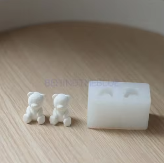 Silicone Mould - Double Mini Bear sitting - 481