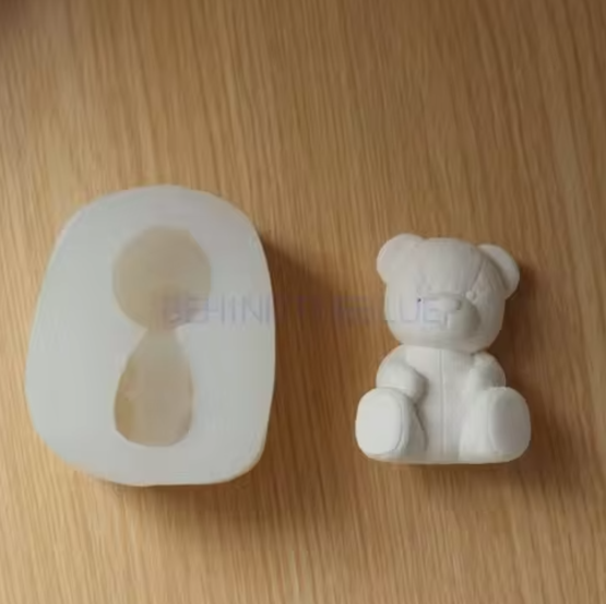 Silicone Mould - Medium 3D Sitting Bear #2 - arms by side S484