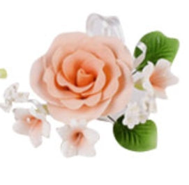 Handcrafted Sugar Flower - Rose Spray - Peach