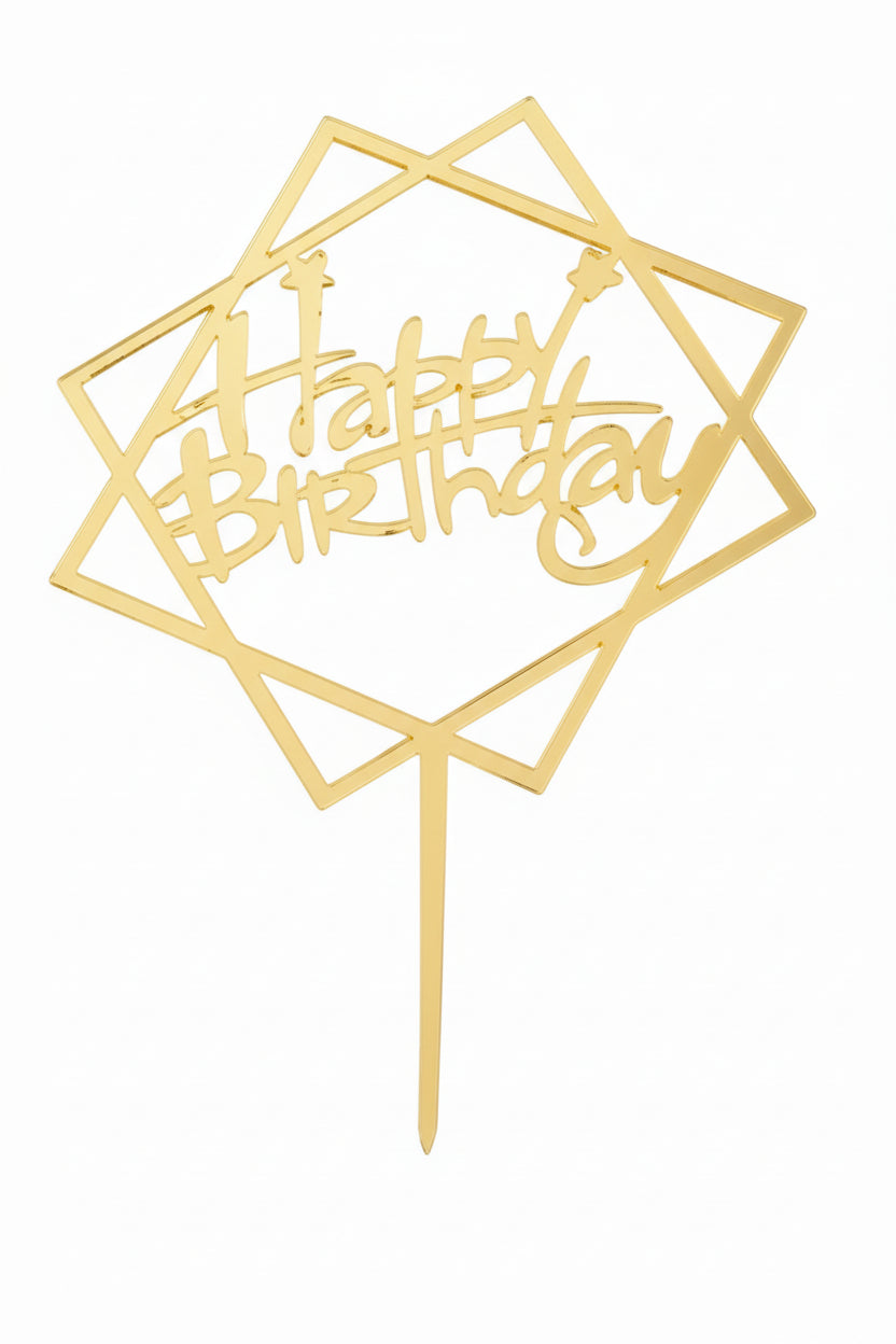 Acrylic Small Happy Birthday Toppers - Assorted Styles