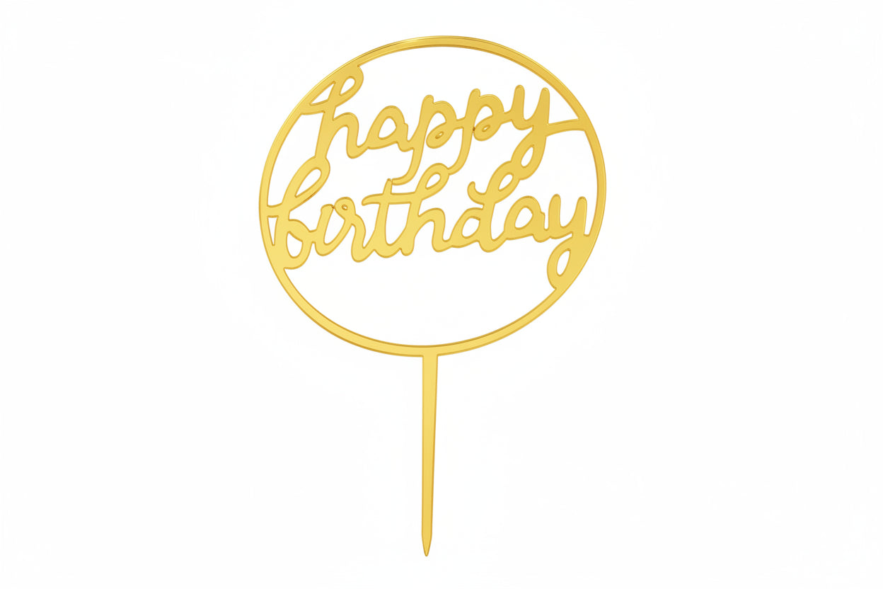 Acrylic Small Happy Birthday Toppers - Assorted Styles