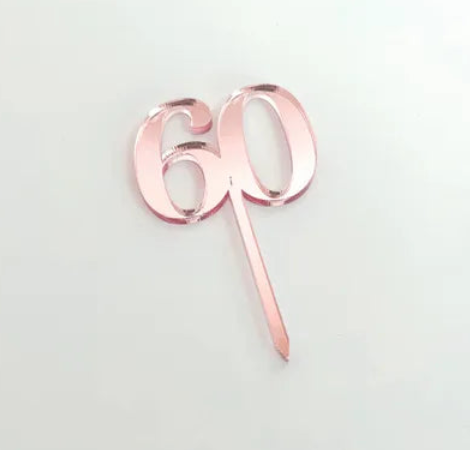 Cake Craft Single Cupcake / Mini Acrylic Topper  - 60 - Assorted Colours