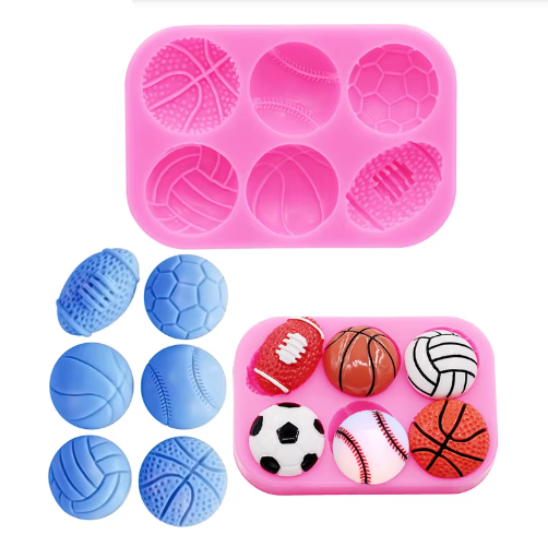 Silicone Mould - 6PC Sports Ball Set V2 - S515
