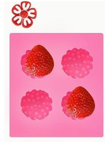 Silicone Mould - 4PC Strawberry - S477