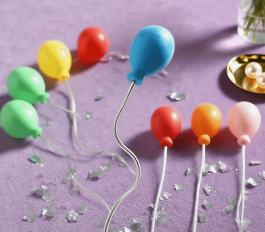 6Pc Mini Balloon Cake Toppers