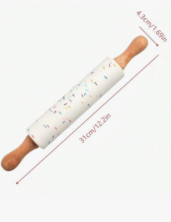 Colourful Candy Pattern Non-Stick Rolling Pin - Medium