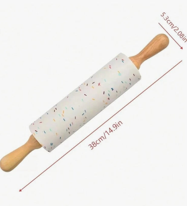 Colourful Candy Pattern Non-Stick Rolling Pin - Large