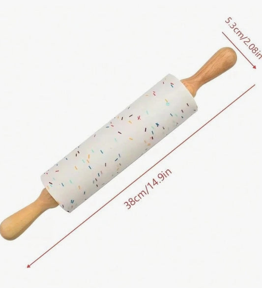 Colourful Candy Pattern Non-Stick Rolling Pin - Large