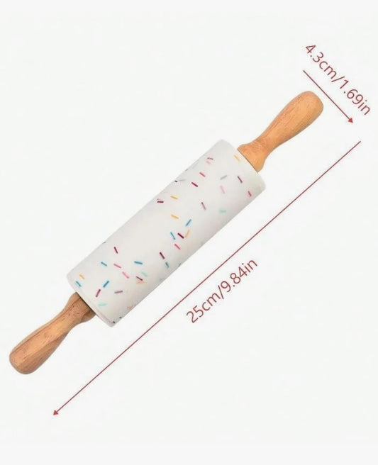 Colourful Candy Pattern Non-Stick Rolling Pin - Small