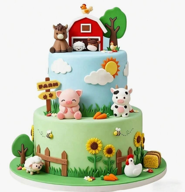 10Pc Farm Animal Cake Decorating Kit