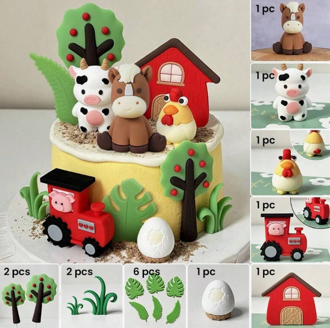 16Pc Farm Animal Cake Decorating Kit - V4